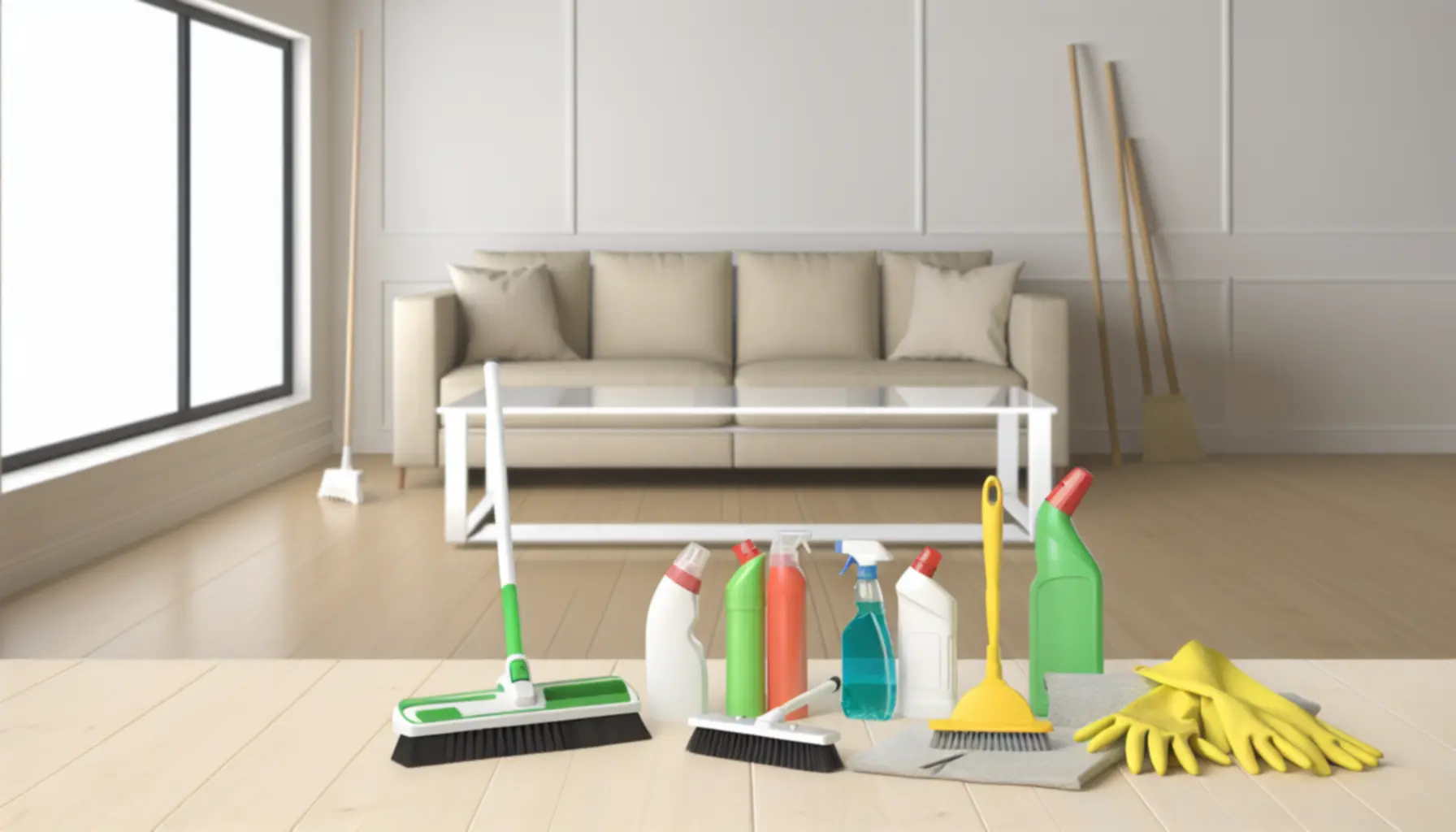 Eco-vriendelijke schoonmaakmiddelen in gebruik