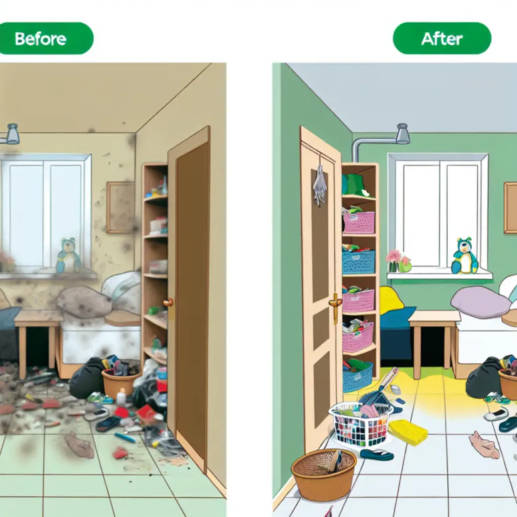 Voor-en-na schoonmaakresultaten